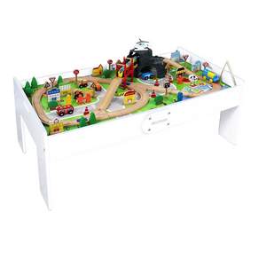 토도리브로 원목 전동 기차놀이 90pcs+기차놀이 플레이테이블세트