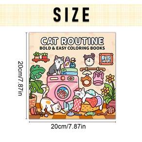 성인 색칠하기 책 휴식을 위한 독특한 고양이 테마 그림책 편안한 색칠을 위한 업그레이드된 종이 완벽한