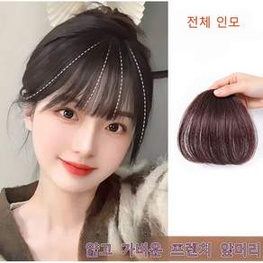 칼노 여성 프리미엄 100% 인모 부분가발 정수리 부분가발 볼륨커버 내추럴 여성 앞머리 가발