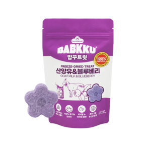 팡드미 밥꾸 트릿 산양유 & 블루베리 꽃 모양 고양이 강아지 동결건조 유산균 간식 30g