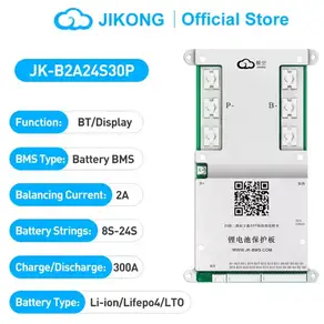 JK BMS 300A 지콩 JK-B2A8S30P 스마트 8S 24V 액티브 밸런싱 2A bms (리튬인산철/리튬이온 배터리용) RS48