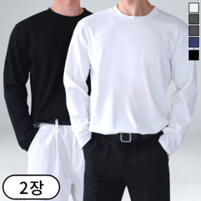 [1+1] 남성용 구김없는 탄탄한 분또 긴팔 티셔츠 빅사이즈 5컬러 M-5XL (6097-2)
