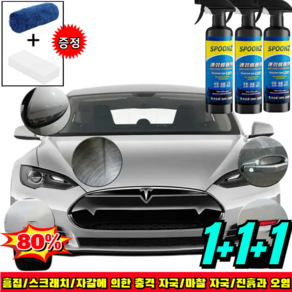 1+1+1 자동차 나노 코팅제 (노즐 타월 스펀지 세트 포함) 자동차 나노 코팅 스프레이 차량광택 spoonz 자동팅제