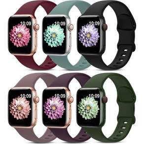 Apple Watch 밴드와 호환되는 6팩 스포츠 밴드 38mm 40mm 41mm 42mm 44mm 45mm 49mm 46mm iWatch 시리즈 11 10 9 울트라 8 7