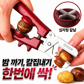 [밤가위] 드비안 십자칼집 밤까기 안전한 밤칼 견과류 군밤 생밤 커팅기