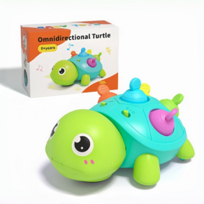 LuluToy 아기 엉금엉금 기어가는 전동 만향 주행 거북이 장난감 베이비 토이