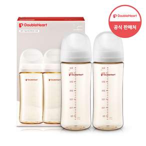 더블하트 모유실감 3세대 PPSU 제뉴인화이트 330ml 트윈팩(젖꼭지미포함)