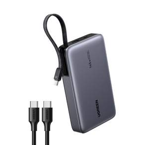 UGREEN 유그린 20000mAh 145W 보조배터리 C타입 케이블 일체형 노트북용 보조배터리 72Wh 초고속 충전 CCC인증 출장 필수템 맥북 프로/아이패드/아이폰/삼성 S25