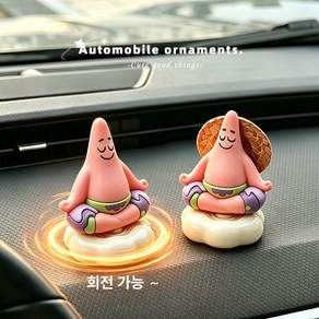 뚱이 회전형 자동차 캐릭터 차량용 데스크 장식 소품