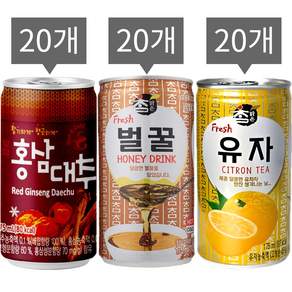 겨울 캔음료 3종 각 20개씩(일화홍삼대추+참맑은벌꿀+참맑은유자)