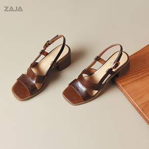ZAJA 여성 여름 하이힐 샌들 키높이4cm통근 샌들