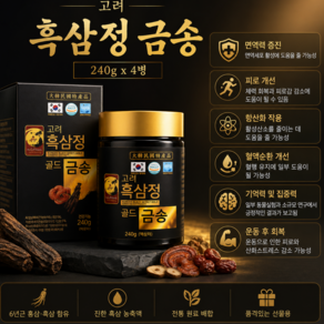 고려 흑삼정 골드 금송 240G 4병 구증구포