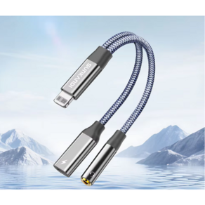 SUNKANDI 꼬다리 dac 2 in 1 동글 어댑터 라이트닝 - 3.5mm 헤드폰 및 Lightning - 듀얼 Lightning 오디오 및 충전