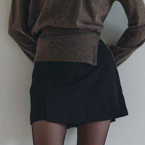 _comos 1254 winter fake mini skirt pants (black) 미니스커트 미니치마 여성미니스커트 A라인스커트 플리츠스커트 테니스스커트 데일리스커트 겨울