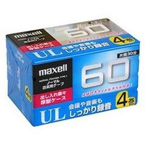 maxell맥셀 UL 오디오 카 테이프 60분한 면 30분 4개 팩