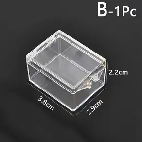 10pcs 투명 플라스틱 작은 상자 사각형 방진 내구성 포장 미니 보석/비즈/공예품 보관 케이스