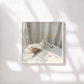 MORIN 정사각형 나무무늬 실내 액자 벽걸이 액자 1개 50x50cm 원목색