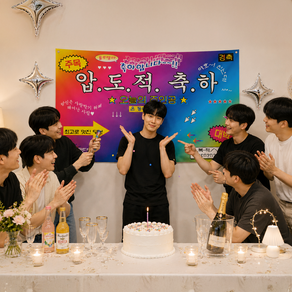 [솔메이드] 생일 승진 합격 축하 현수막 빠른출고 Ver.병맛레트로디자인