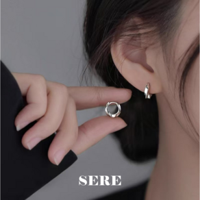 SERE Wave Hoop Earrings 원터치귀걸이 데일리귀걸이 경량귀걸이