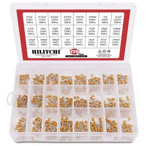 Hilitchi SMD 알루미늄 전해 커패시터 165 키트 0.47uF 470uF 10종
