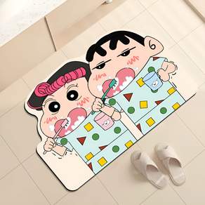 귀여운 인물 욕실 발매트 규조토 발매트