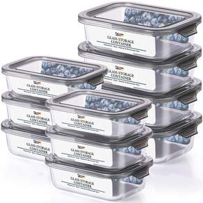파쿠젠 내열유리 반찬통세트 직사각 10P 440ml 6p+680ml 4P