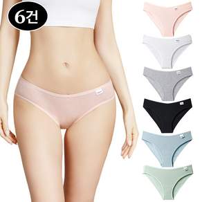 YINKEKE텅카 여성 팬티 순면 100% 하이웨스트 팬티 심리스팬티 6 세트 프리미엄 면