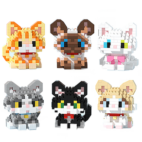 [블럭킹] 댕이 냥이 나노블럭 강아지 고양이 6종 모음 어린이 KC인증 BK042