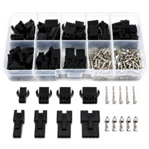 JST-SM 2.54mm 압착 커넥터 키트 200Pcs 암수 하우징 핀 단자 전선 연결 LED 자동차 배선 전자 DIY 부품