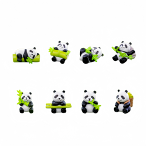 판다 피규어 8종세트 테라리움 모형 미니 동물 팬더 Panda 화분장식 꾸미기 소품