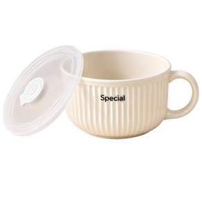 예은향 컵라면 도자기 그릇 전자레인지 라면기 1000ml 대용량 라면그릇 뚜껑포함 계란찜기