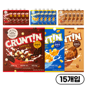 [공식몰] 크런틴 크런치볼 단백질쉐이크 파우치 BEST세트 초코이즈백 콘플레이키 오곡놀라