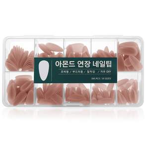 아몬드형 연장 네일팁 가짜손톱 초박형 부드러운 밀착감 500매 10사이즈 셀프 네일 DIY
