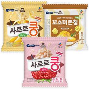 리니꿀템 베베쿡 사르르쿵 미니 3종세트 9봉지 바나나 15G*3P 딸기 15G*3P 꼬소미콘칩 구운옥수수맛 15G*3P