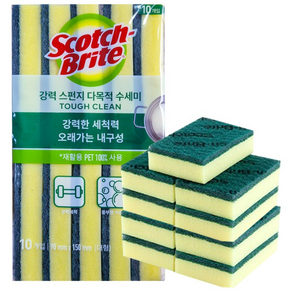 3M 향균스폰지 양면 다목적 수세미 대형 (10입) / 스카치브라이트