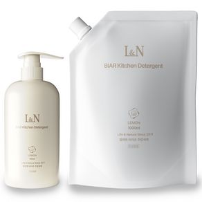 L&N 비아르 주방세제 본품 600ml+리필 1000ml 총 1.6L