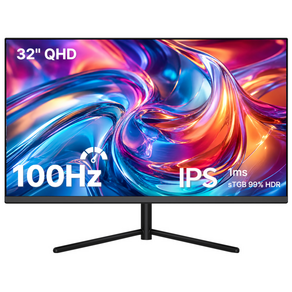 큐빅스 QHD IPS PC 모니터 32인치 LED 100Hz 1ms 내장스피커 광시야각 컴퓨터모니터 DP단자 무결점