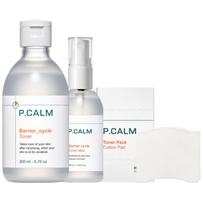 [본사정품] 피캄 베리어 사이클 토너 200ml + 토너 미스트 60ml + 화장솜 80컷