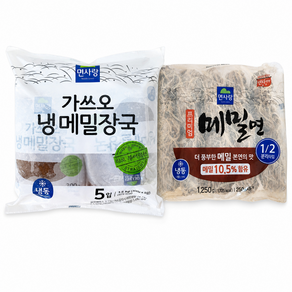 [당일출고] 면사랑 가쓰오 냉메밀장국 메밀면 세트(5인분) 냉동 밀키트 모밀 소바