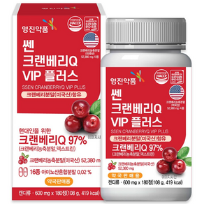 영진약품 쎈 크랜베리 Q VIP 플러스 여성 요로건강 600mg 180정