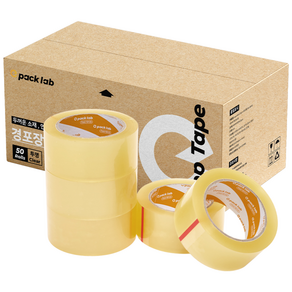 epacklab 투명 박스테이프 48mm x 80m 57mic OPP 포장테이프 택배 포장용 대용량 50개입