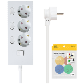 파워존 자동소화 4000W 고용량 웨이브 개별스위치 과부하차단 3구 멀티탭 50cm 1.5m 3m 5m 7m