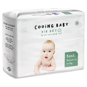 Cooing 에어드라이 풀커버 밴드형 기저귀 유아용