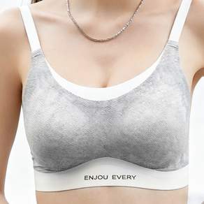 여성용 볼륨업 처짐 방지 부유방 보정 심리스 브라 노와이어 편한 스포츠 브라탑