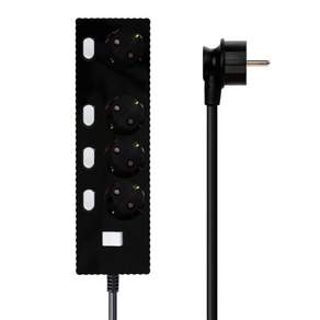파워존 자동소화 4000W 고용량 웨이브 개별스위치 과부하차단 4구 멀티탭 50cm 1.5m 3m 5m 7m
