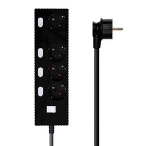 파워존 자동소화 4000W 고용량 웨이브 개별스위치 과부하차단 4구 멀티탭 50cm 1.5m 3m 5m 7m
