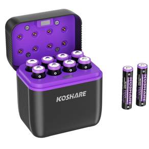 KOSHARE AAA 건전지 8개입 1.5V 충전식 리튬배터리 충전기 세트 AAA 1100mWh 8개+데이터 케이블 포함 KC 인증 KO-L850
