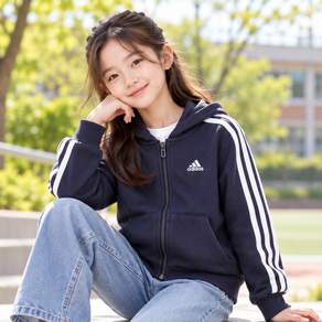 아디다스 따뜻한 어린이 기모 후드 집업 아동 공용 후드티 아디다스양말 세트 G2