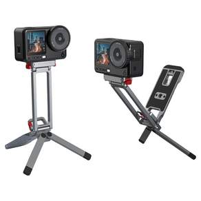 FLYMILE DJI 액션6/나노/오즈모 360 II 전용 미니 금속 마그네틱 퀵 릴리즈 삼각대 카라비너 거치대 휴대용 다기능 헬스장 냉장고 책상 걸이 액션캠 액세서리