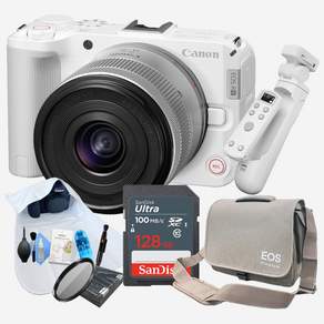 캐논 EOS R50 V +14-30 KIT 화이트 + 아이리버 정품 OLED 무선 슈팅그립 포함 9종 크리에이터 패키지 128GB